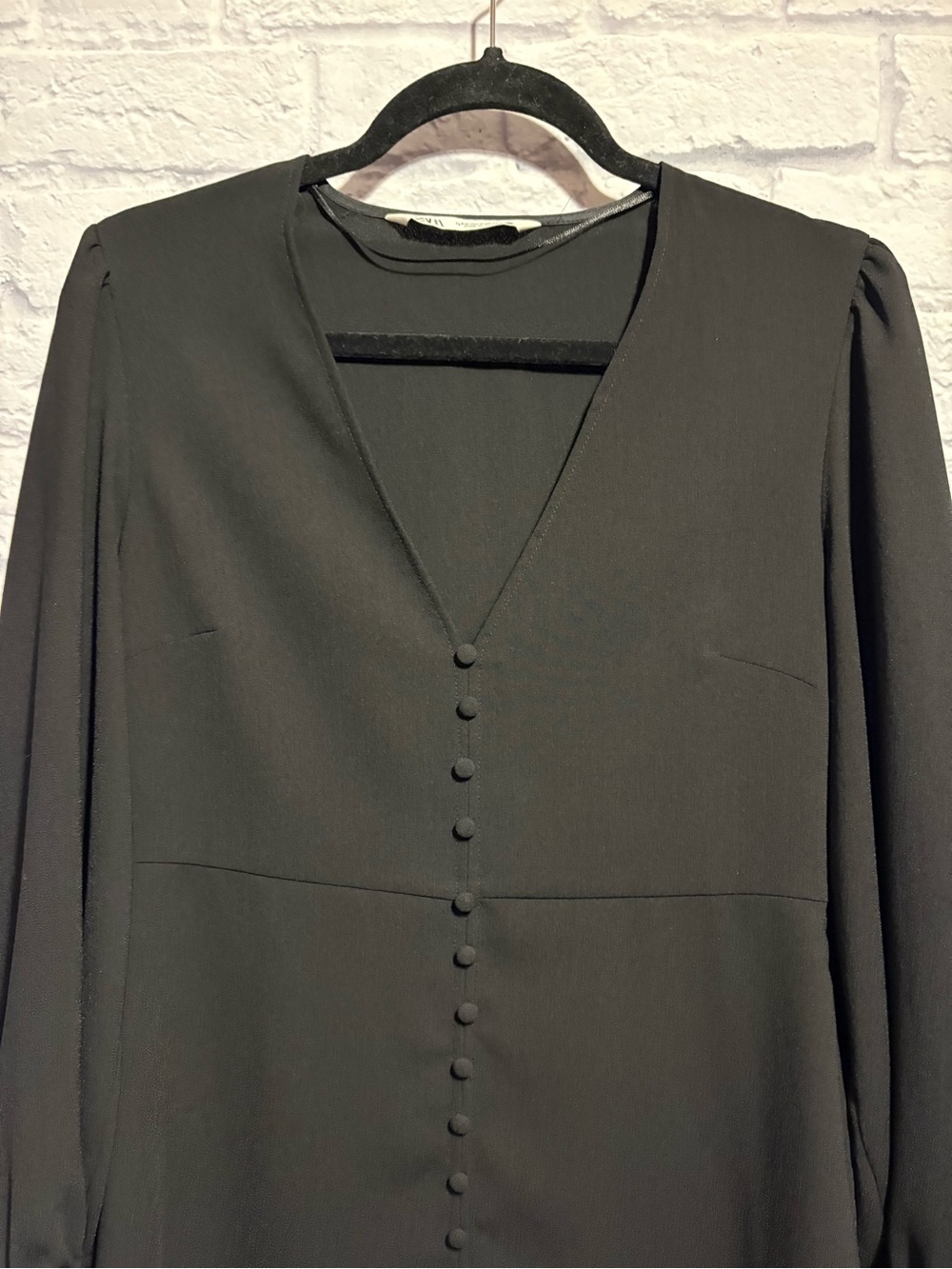 Zara Button Little Black Dress Medium - Picture 2 of 12
